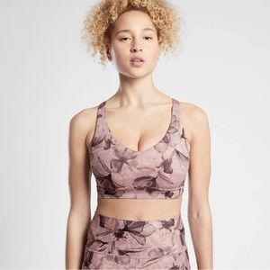 Athleta Floral Solace Printed Bra in Inner Beauty Earth Rose